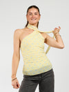 Poppy Polkadot top | Geel blauw | Tall