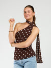 Poppy Polkadot top | Brown white | Tall
