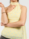 Poppy Polkadot top | Geel blauw | Tall