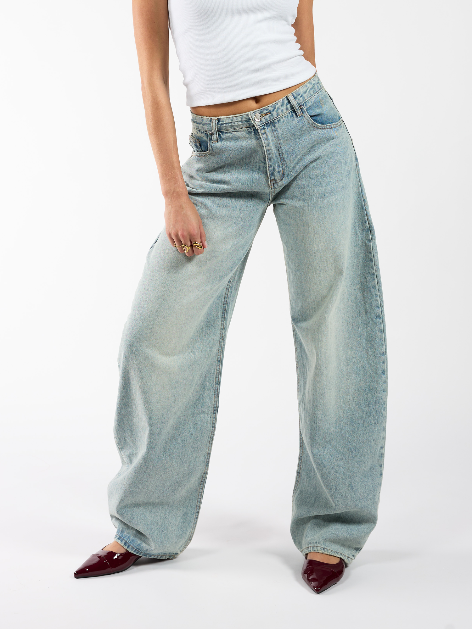 Rae Balloon Jeans | Mid-waist | Vintage blue | Tall