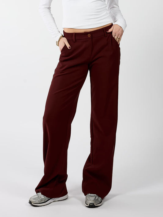 Romi Pantalon | Mid-waist | Bordeaux | Tall