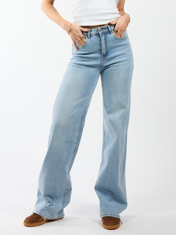 Sassy | Super Wide Leg Jeans | Stretch | Blauw | Tall