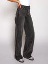 Sassy | Super Wide Leg Jeans | Diamond stripes | Stretch | Washed black | Tall