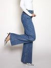 Sassy | Super Wide Leg Jeans | Destroyed | Stretch | Donkerblauw | Tall