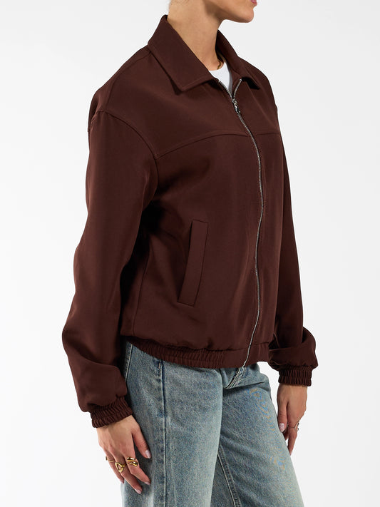 Lily jacket met kraag | Bruin | Tall