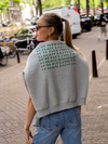 Sweater Wildflower | Grijs met groene opdruk | Tall