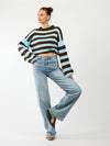 Leah Knit | Gestreept blauw bruin | Tall