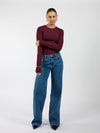 Indy | Mid Waist Wide Leg Jeans | Blauw | Stretch | Tall