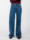Indy | Mid Waist Wide Leg Jeans | Blauw | Stretch | Tall