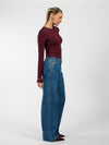 Indy | Mid Waist Wide Leg Jeans | Blauw | Stretch | Tall