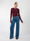 Indy | Mid Waist Wide Leg Jeans | Blauw | Stretch | Tall