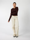 Mira | Super Wide Leg Jeans | Cream | Stretch | Tall