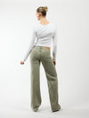 Levi | Low Waist Wide Leg Jeans | Green | Stretch | Tall
