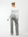 Mira | Super Wide Leg Jeans | Grijs | Stretch | Tall