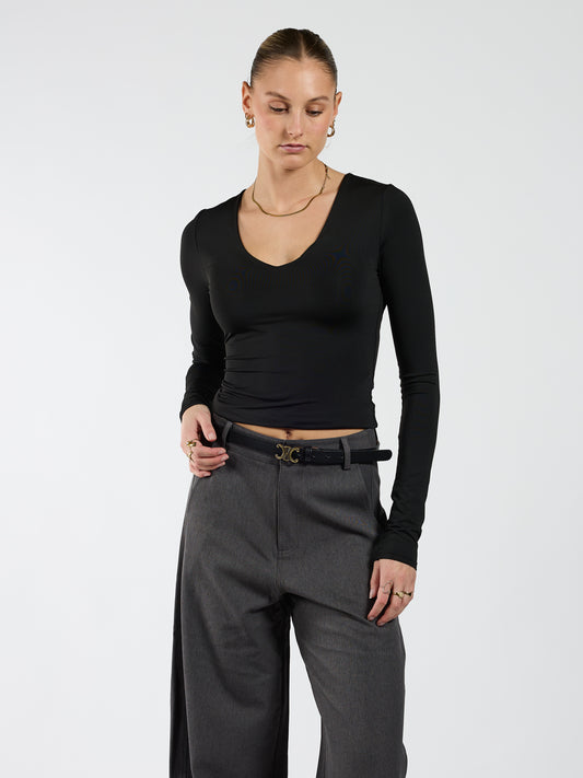 Eline riem zwart | gouden gesp