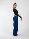 Indy | Mid Waist Wide Leg Jeans | Dark blue | Stretch | Tall