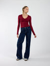 Iza | Super Wide Leg Jeans | Stretch | Donkerblauw | Tall