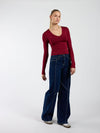 Iza | Super Wide Leg Jeans | Stretch | Donkerblauw | Tall