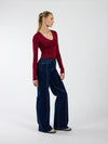 Iza | Super Wide Leg Jeans | Stretch | Donkerblauw | Tall
