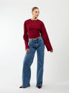 Sassy | Super Wide Leg Jeans | Destroyed | Stretch | Donkerblauw | Tall