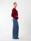 Sassy | Super Wide Leg Jeans | Destroyed | Stretch | Donkerblauw | Tall