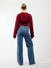 Sassy | Super Wide Leg Jeans | Destroyed | Stretch | Donkerblauw | Tall