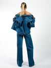 Indy | Mid Waist Wide Leg Jeans | Blauw | Stretch | Tall