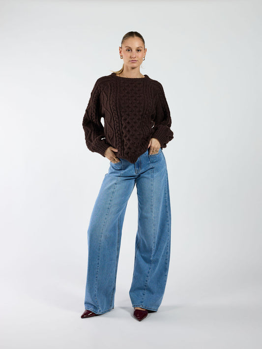 Mira Cable Knit | Bruin | Tall
