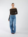 Lieke off shoulder top | Tall | Donkerbruin