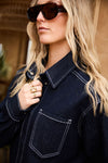Indy | Co-ord | Denim jacket | Navy blauw | Stretch | Tall