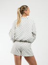 Ava Polka Dot Jacket | White | Tall