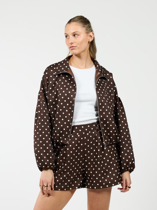 Ava Polkadot jack | Donkerbruin | Tall