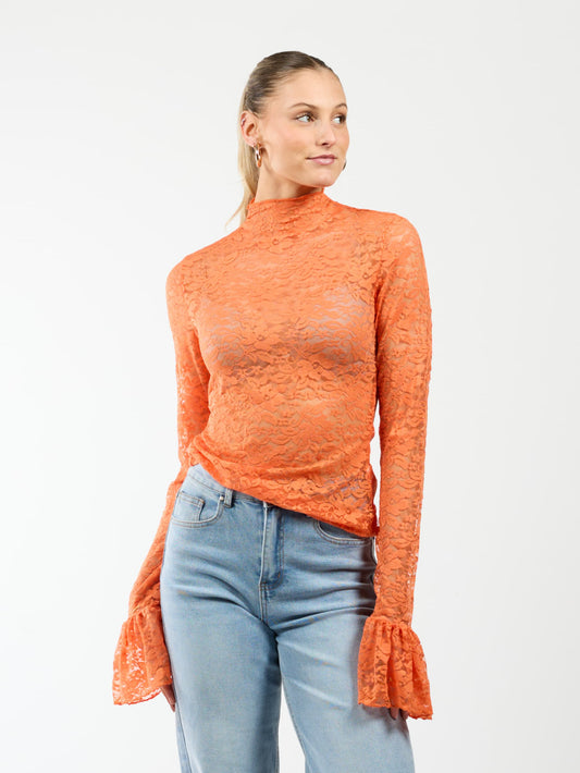 Bowi lace top | Tall | Oranje