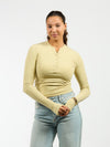 Cilia | Long sleeve top met knopen | Groen | Tall