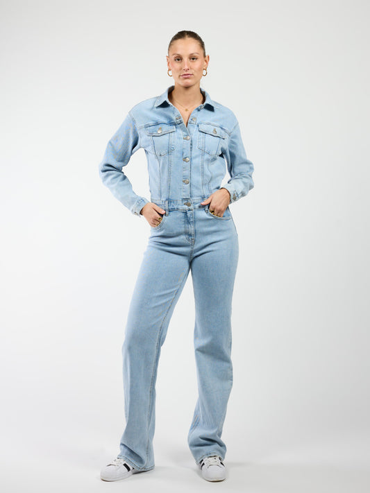 Zoë Denim Jumpsuit | Straight leg | Stretch | Blauw | Tall