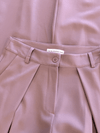 Ella | Wide leg pantalon met plooien | Roze | Tall