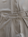 Ella | Wide leg pantalon met plooien | Taupe | Tall