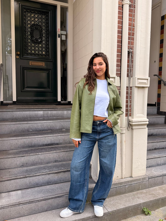 Gaby oversized jacket | Groen | Tall