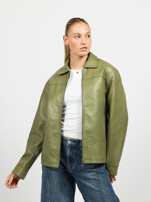 Gaby oversized jacket | Groen | Tall