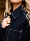 Indy | Co-ord | Denim jacket | Navy blauw | Stretch | Tall