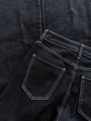 Indy | Mid Waist Wide Leg Jeans | Navy blauw | Stretch | Tall