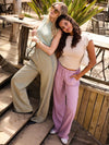 Izzy trousers | Sage green with stripe | Tall