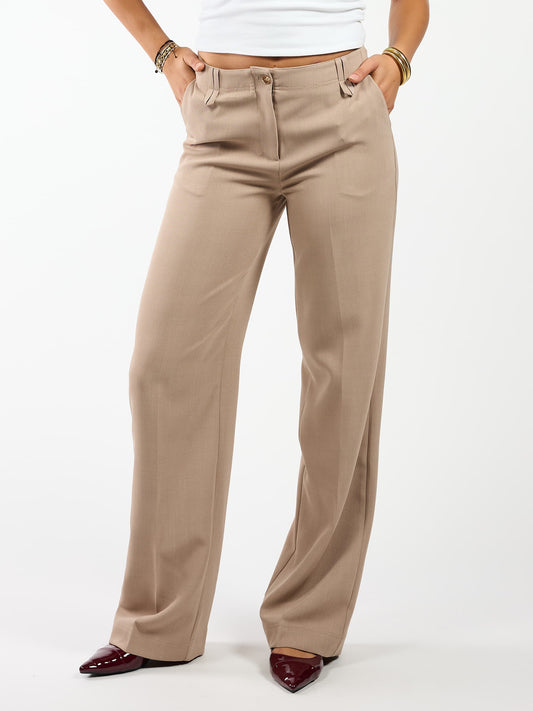 Kate | Wide leg pantalon | Taupe | Tall