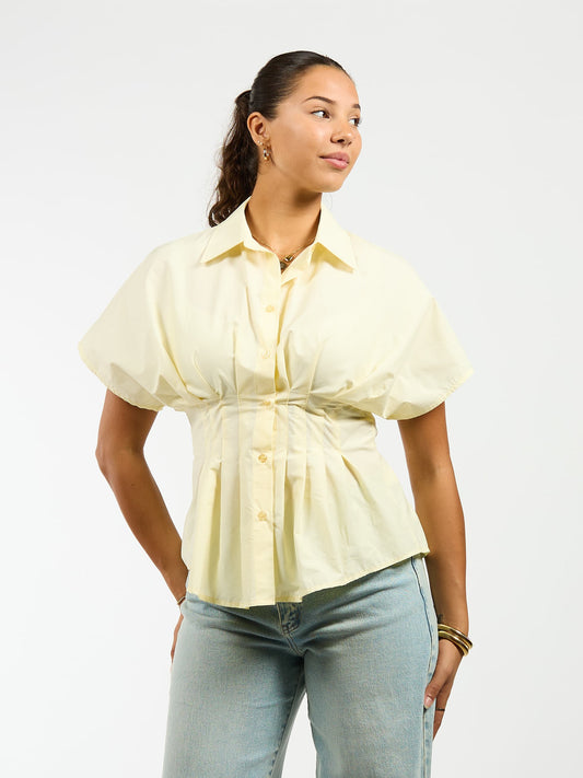 Leela getailleerde blouse | Geel | Tall