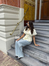 Leela getailleerde blouse | Geel | Tall