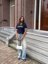 Le Marais top | Navy met wit | Tall