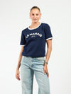 Le Marais top | Navy met wit | Tall