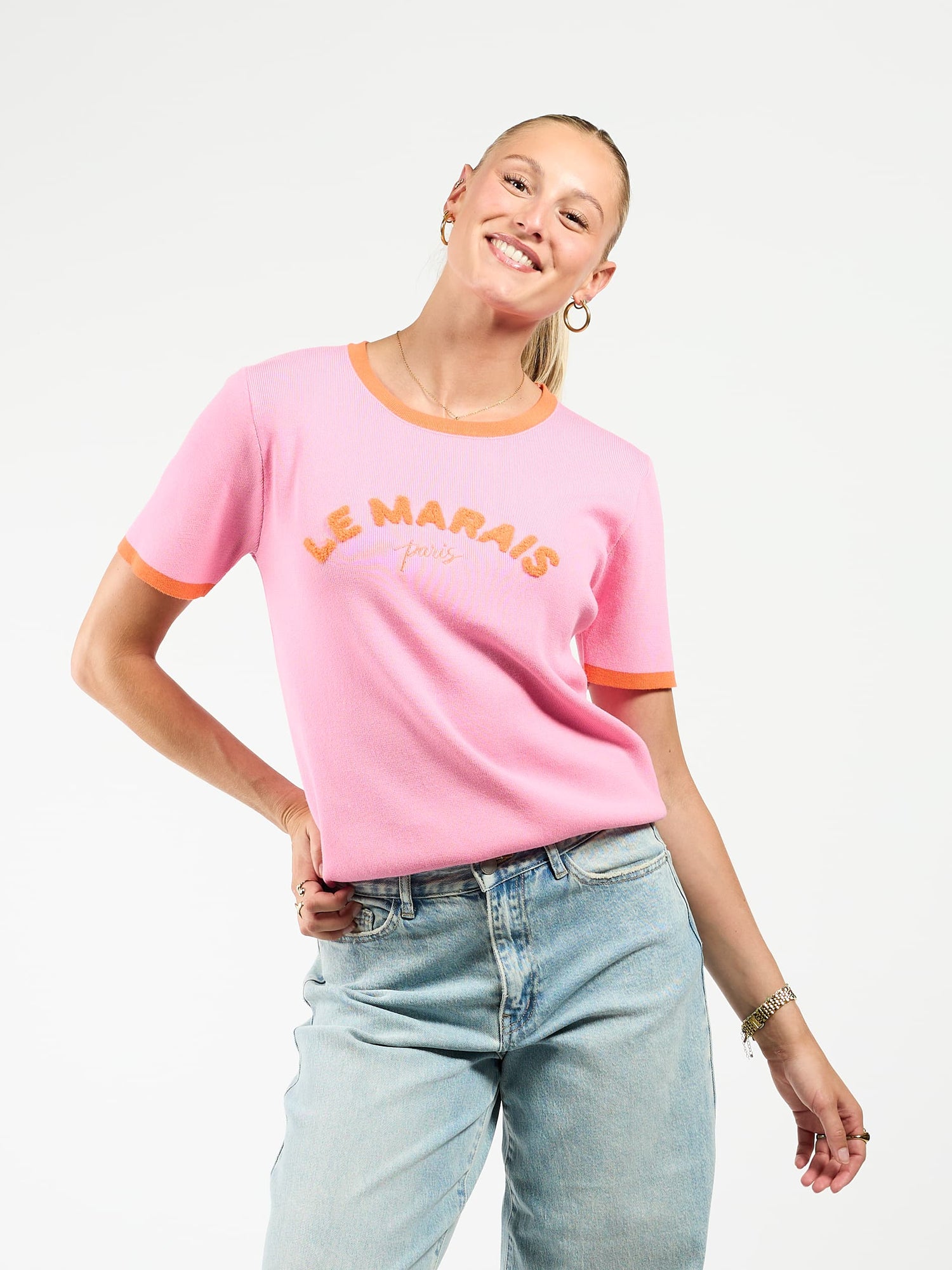 Le Marais top | Pink with orange | Tall