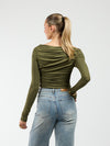 Lieke off-shoulder top | Tall | Olive