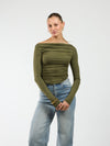 Lieke off-shoulder top | Tall | Olive